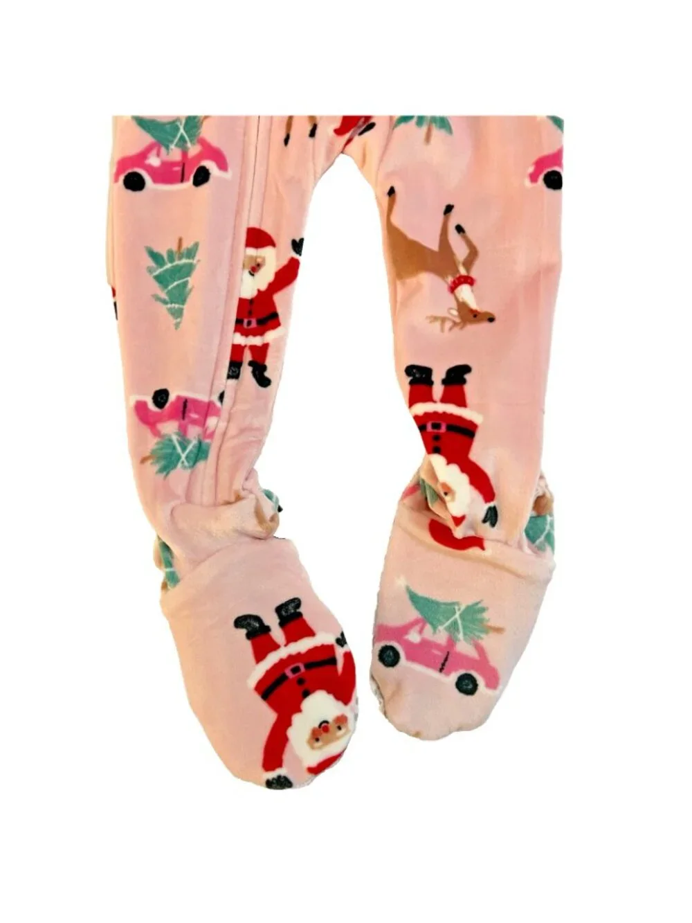 Carters Just One You Girls Santa Christmas Footed PJ Set of 2 Sz 12m NWT